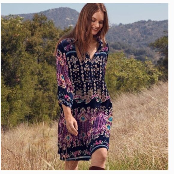 NWOT Johnny Was Summer Elora Burnout Velvet Silk Blend Dress Size XL - Picture 1 of 16